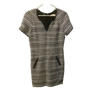 Rebecca Taylor Tweed dress with leather and zipper